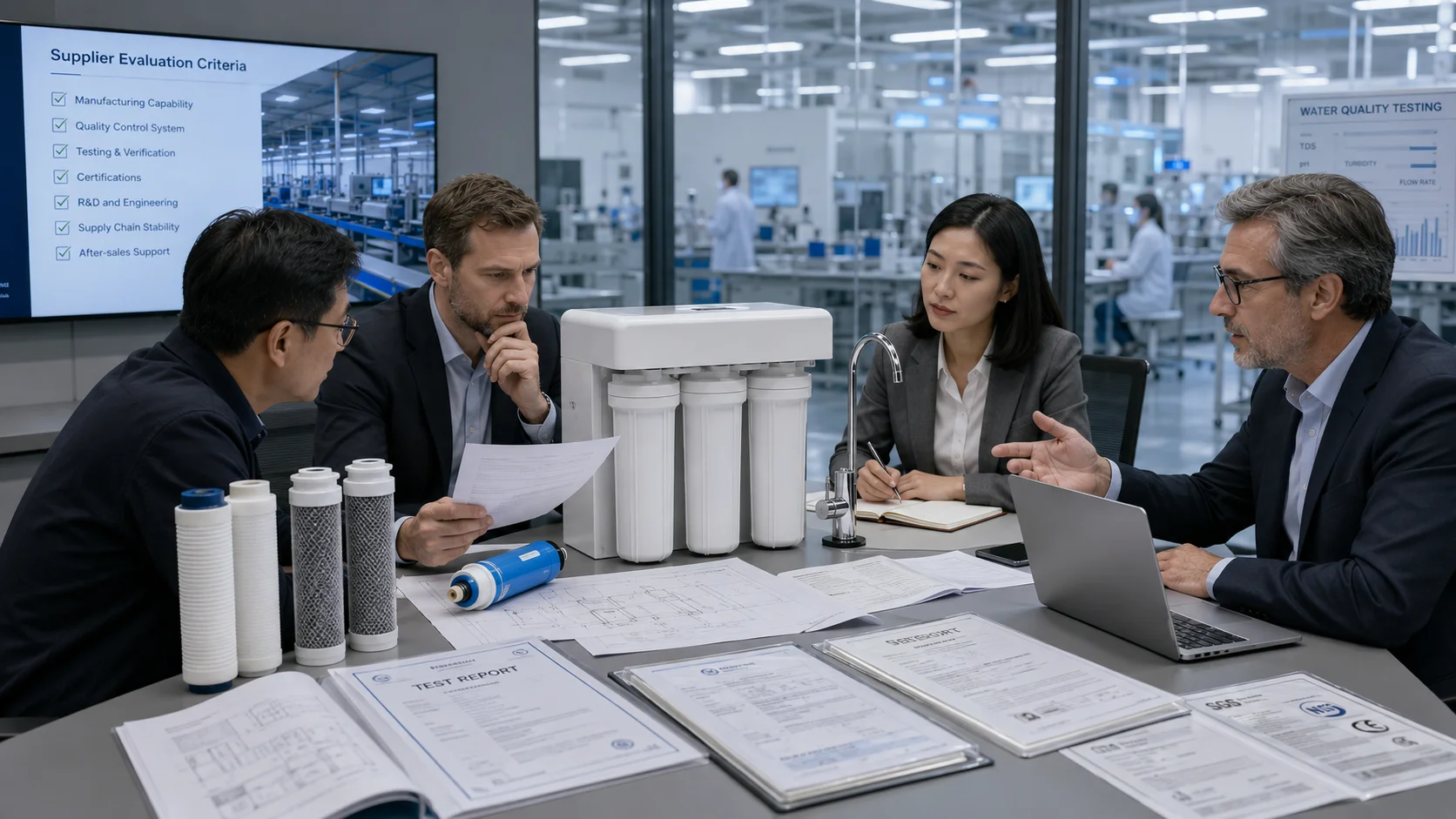 B2B buyer evaluating a water purifier manufacturer in China